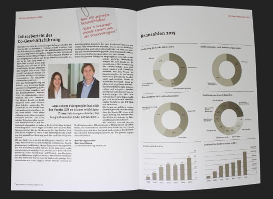 Um den Geschäftsbericht aufzulockern und zum lesen zu animieren, haben wir Kernaussagen auf Notizzetteln eingefügt